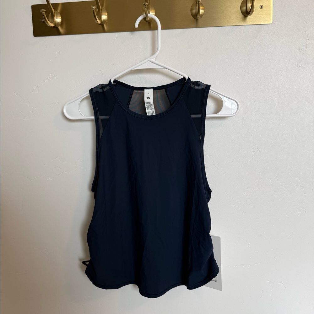 lululemon Sculpt Cropped Tank *Cinch in True Navy